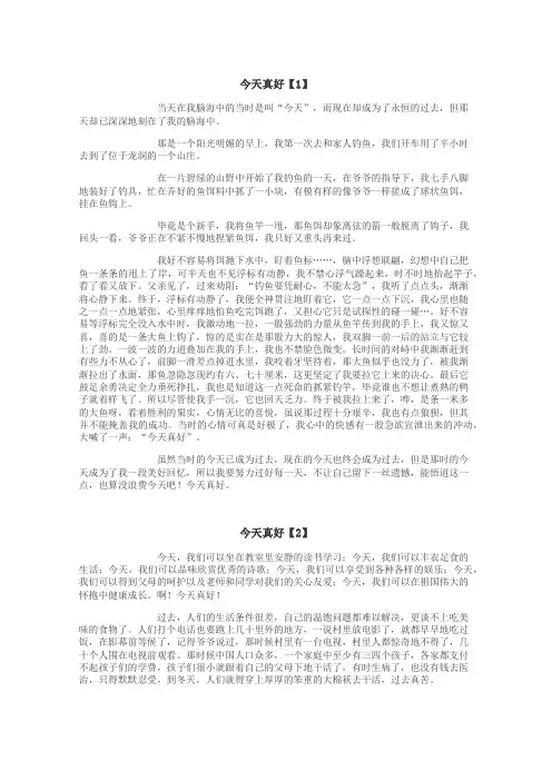 今天真好作文
