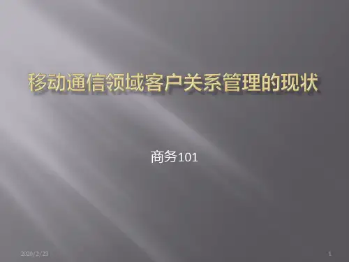 移动公司客户关系管理现状PPT课件