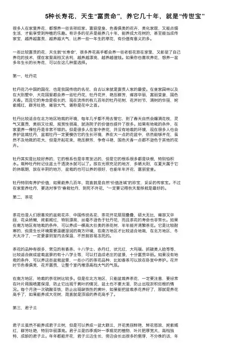5种长寿花，天生“富贵命”，养它几十年，就是“传世宝”