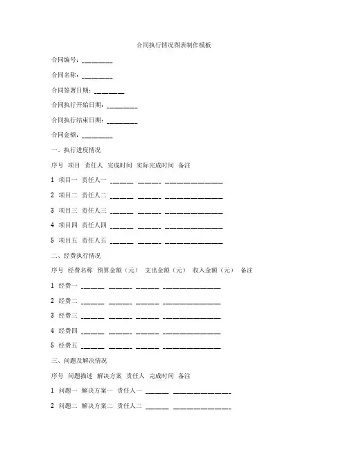 合同执行情况图表制作模板