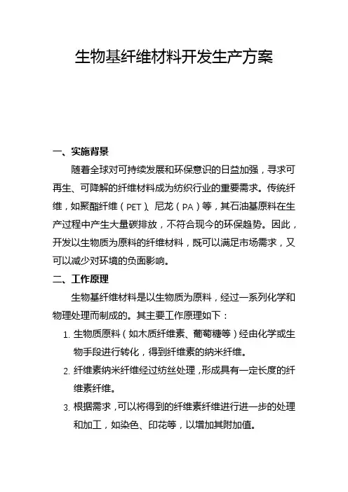 生物基纤维材料开发生产方案(一)