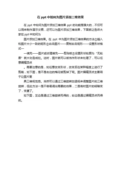在ppt中如何为图片添加三维效果