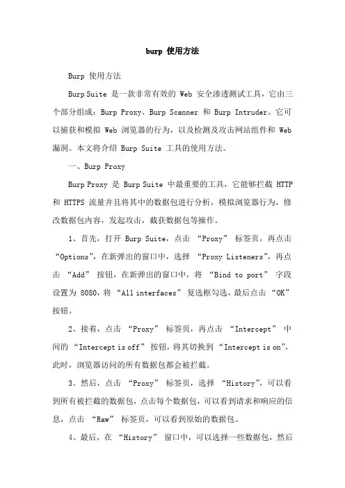burp 使用方法