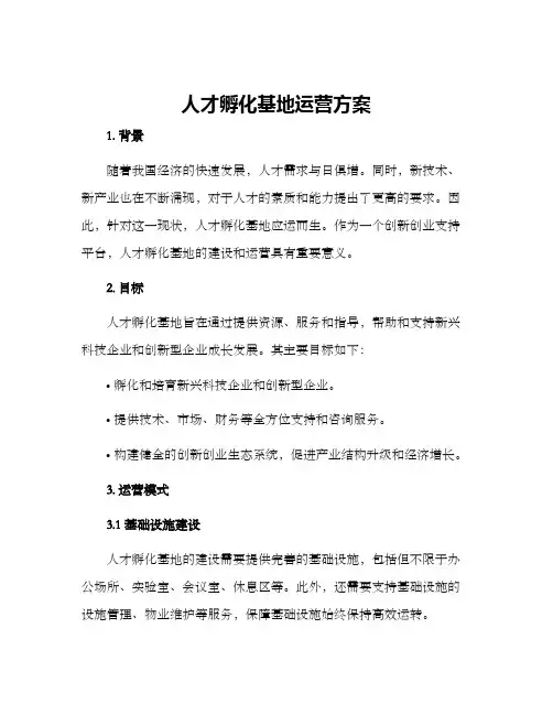 人才孵化基地运营方案