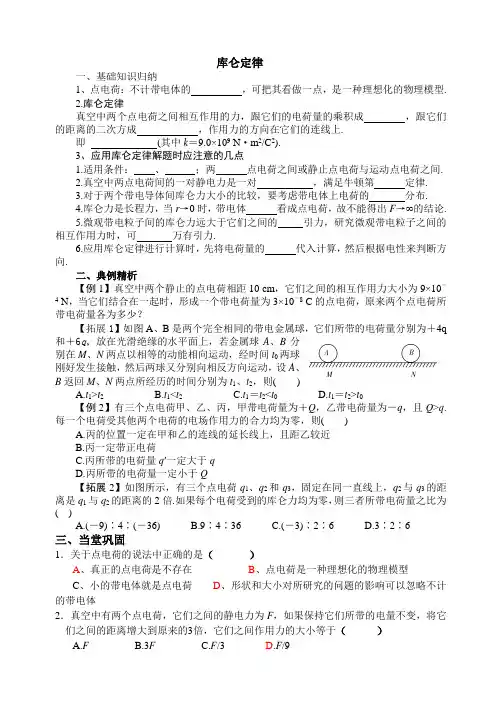 库仑定律(含答案)