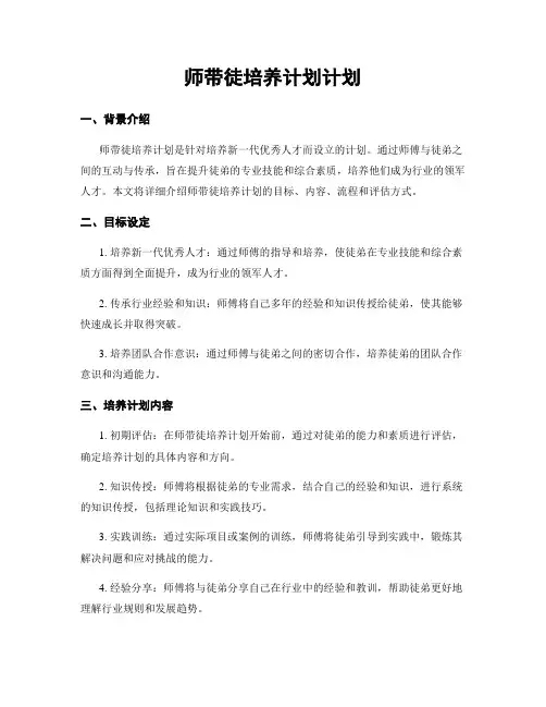师带徒培养计划计划