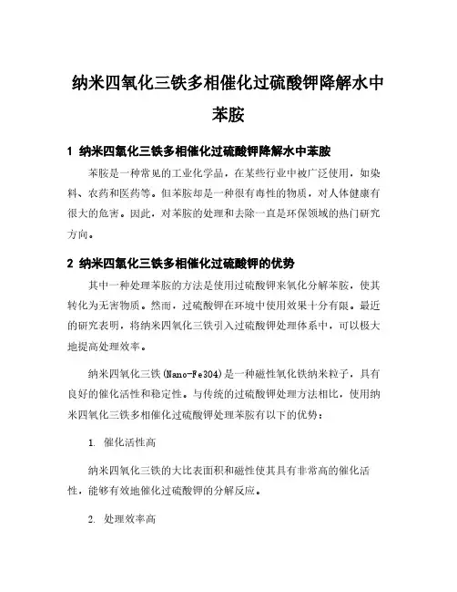 纳米四氧化三铁多相催化过硫酸钾降解水中苯胺