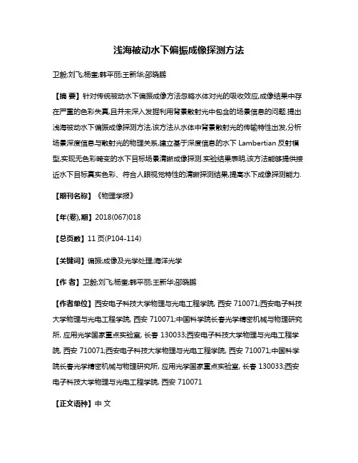 浅海被动水下偏振成像探测方法
