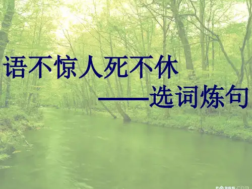 语不惊人死不休(选词和炼句)