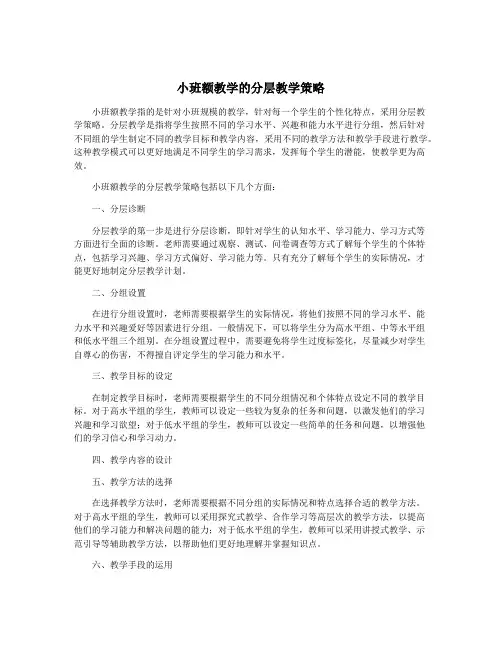 小班额教学的分层教学策略