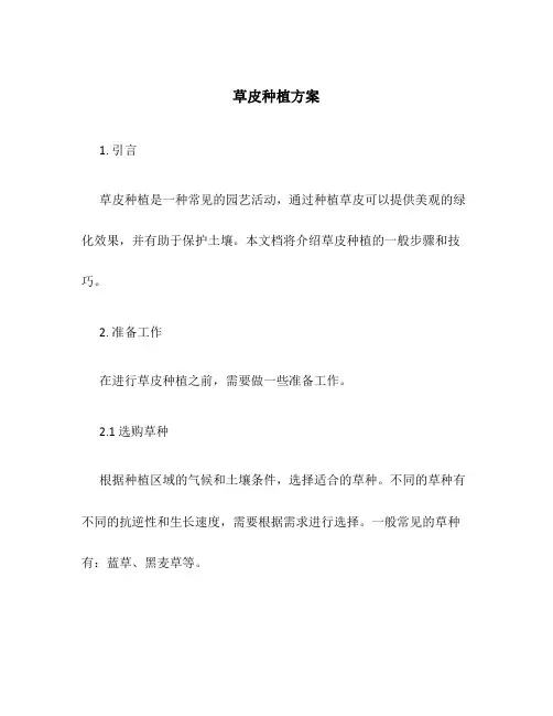 草皮种植方案