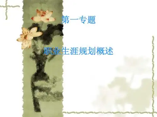 第一讲：  职业规划概述