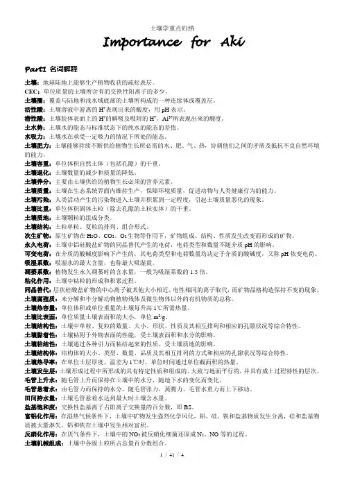 土壤学重点归纳