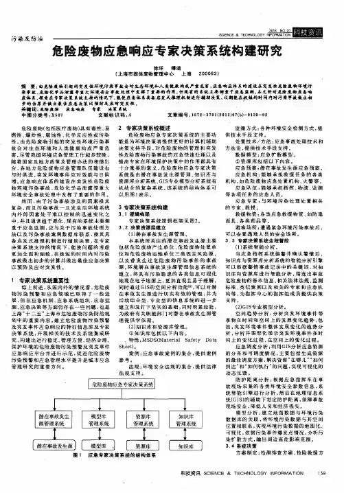 危险废物应急响应专家决策系统构建研究