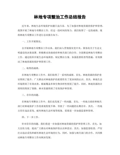林地专项整治工作总结报告