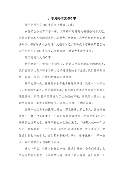 开学见闻作文600字