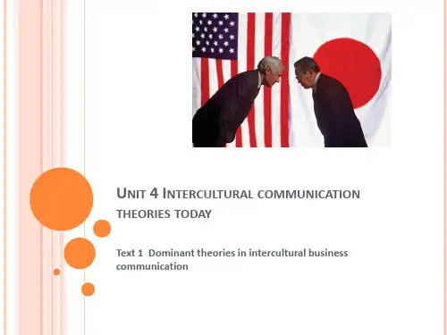 跨文化商务交际-unit 4Intercultural communication theories today