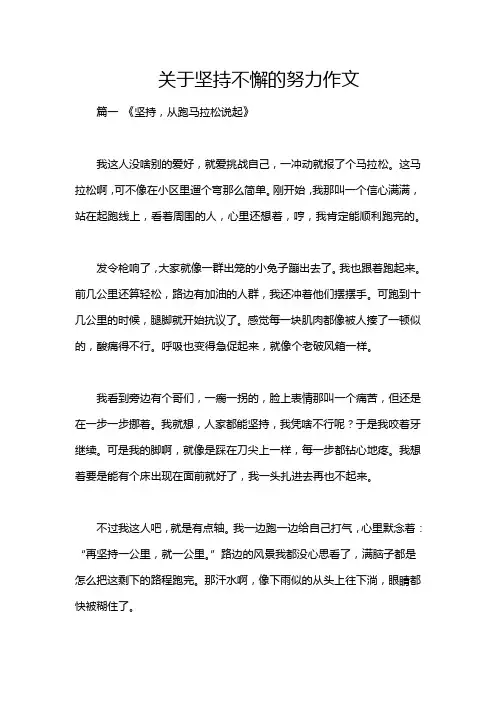 关于坚持不懈的努力作文