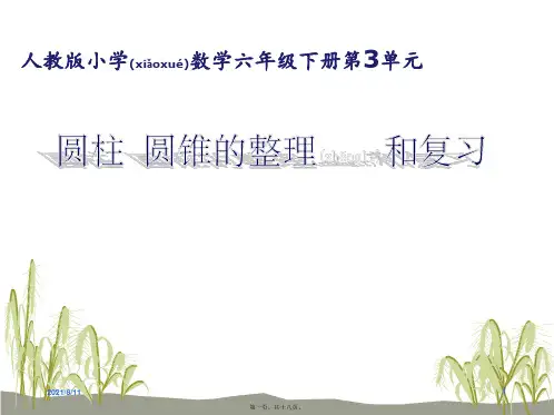 六年级下册数学《圆锥、圆柱的整理和复习》(共15张PPT)