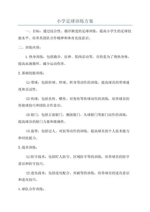 小学足球训练方案