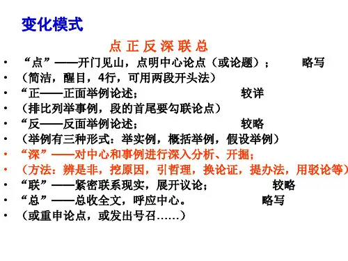 作文难点突破——议论文论证段落写作