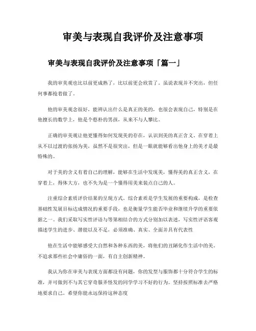 审美与表现自我评价及注意事项