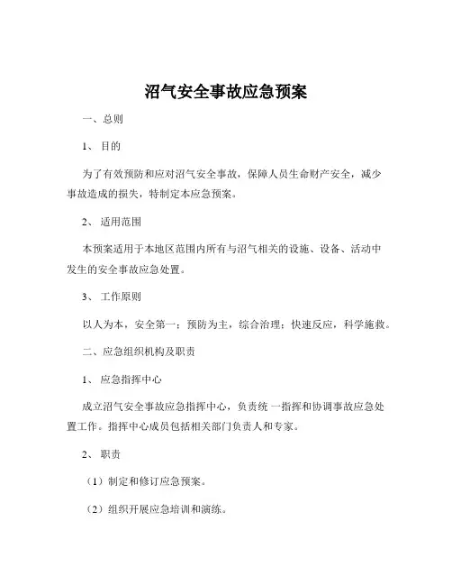 沼气安全事故应急预案