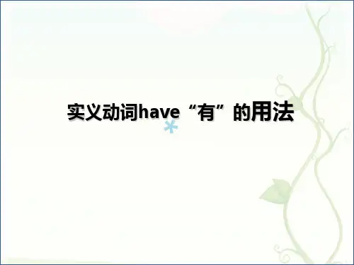 实义动词have(有)的用法