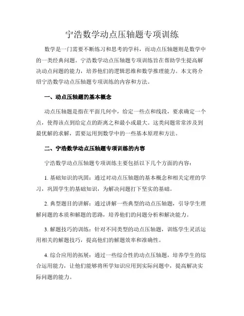 宁浩数学动点压轴题专项训练