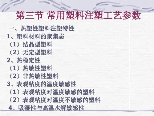常用塑料注塑工艺参数知识详解