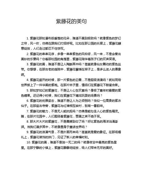 紫藤花的美句