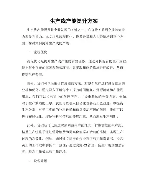 生产线产能提升方案