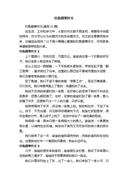 钓鱼趣事作文（通用15篇）