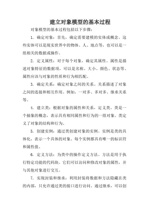 建立对象模型的基本过程
