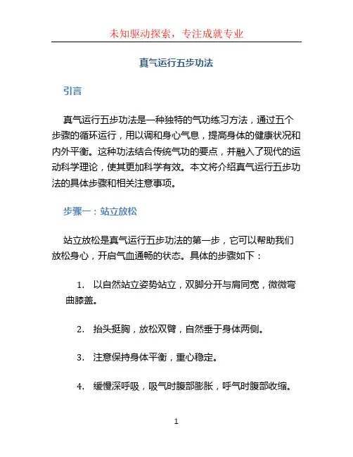 真气运行五步功法
