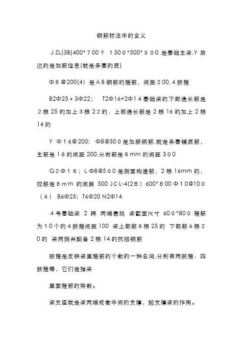 钢筋平法标注在图纸中的含义