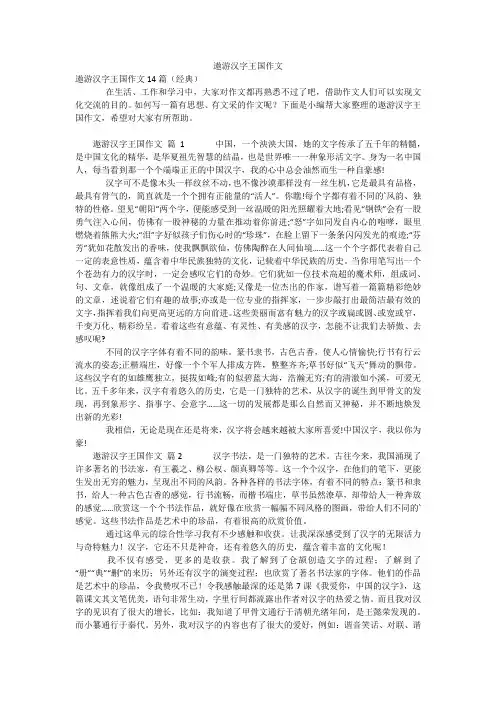 遨游汉字王国作文_5