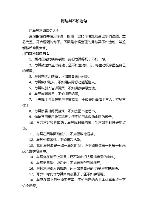 用与其不如造句大全