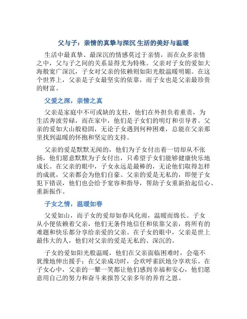 《父与子》亲情的真挚与深沉生活的美好与温暖
