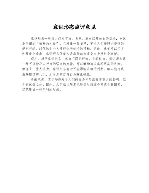意识形态点评意见