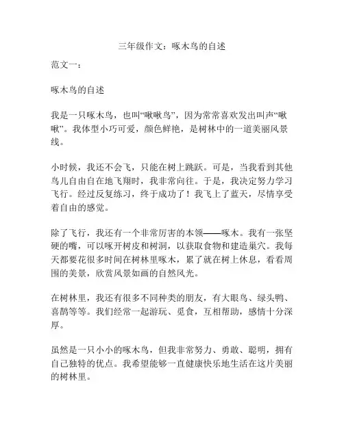 三年级作文：啄木鸟的自述