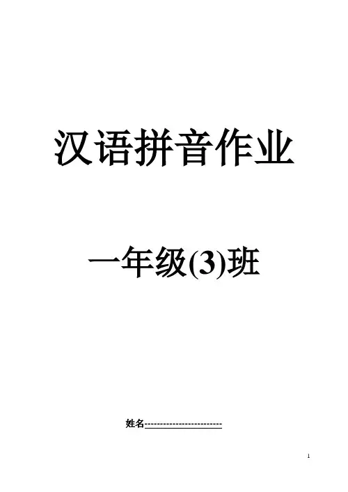 拼音练习家庭作业(全部)