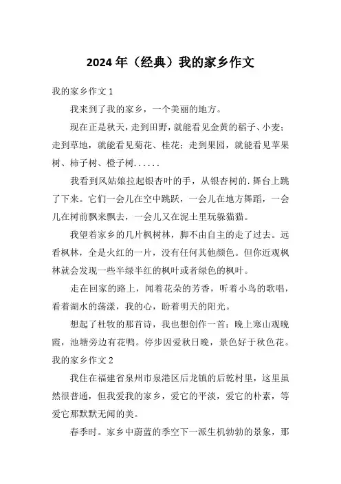 2024年(经典)我的家乡作文
