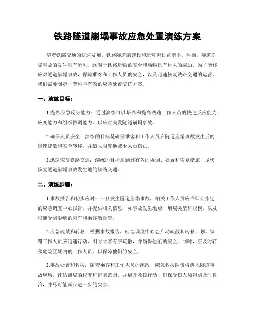 铁路隧道崩塌事故应急处置演练方案