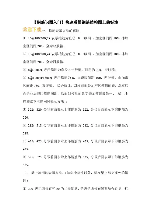 【钢筋识图入门】快速看懂钢筋结构图上的标注