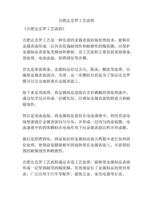 合肥达克罗工艺流程