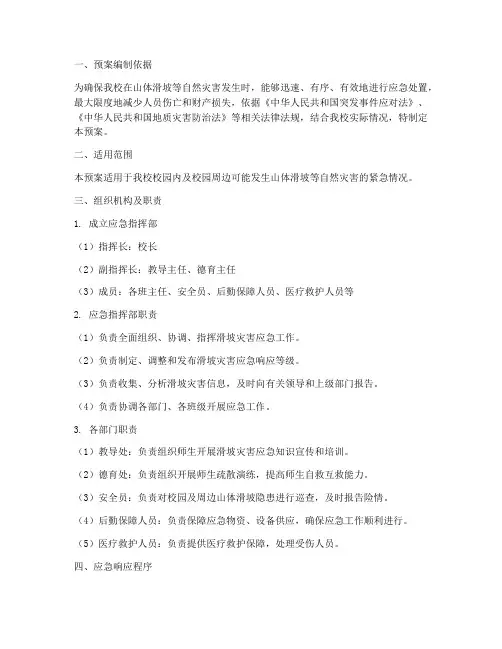 小学滑坡应急预案