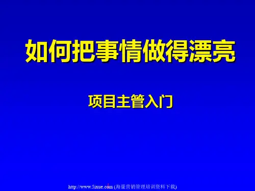 项目主管入门-如何把事情做漂亮(PPT文档,122页)