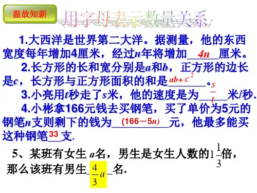 青岛版七年级上册代数式优质PPT