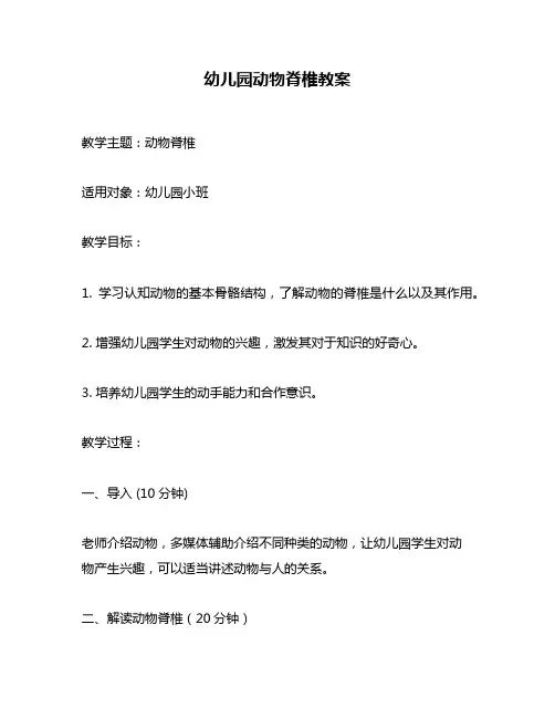 幼儿园动物脊椎教案